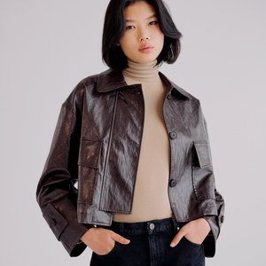 Mijeong Park faux leather oversized jacket